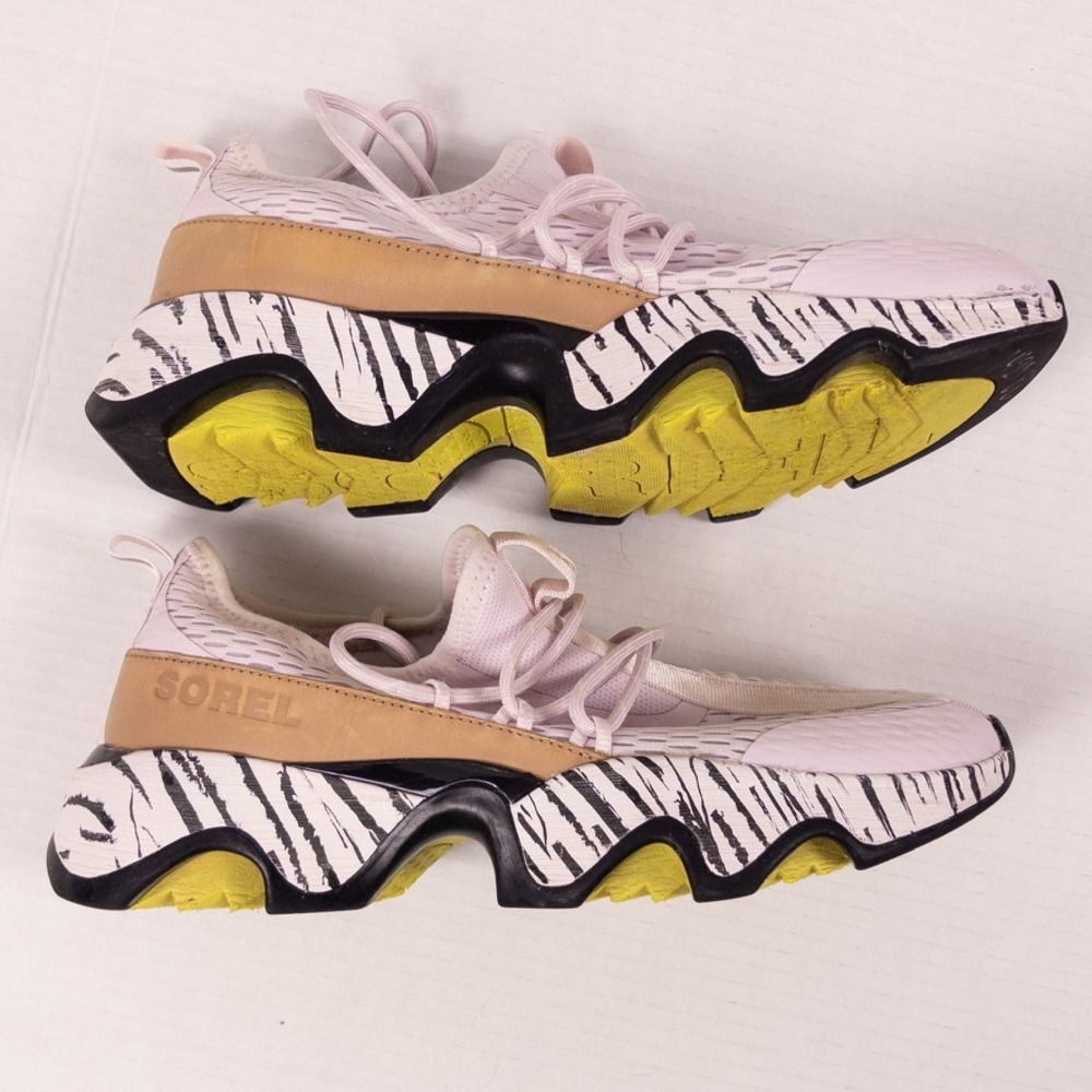 Sorel Kinetic Impact II Lace Up Sneakers Womens 9 Pink Zebra Chunky Athleisure - Picture 4 of 9
